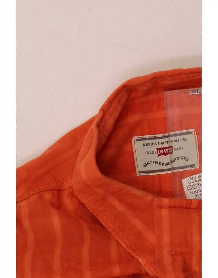 Levi's herreskjorte XL orange ternet bomuld