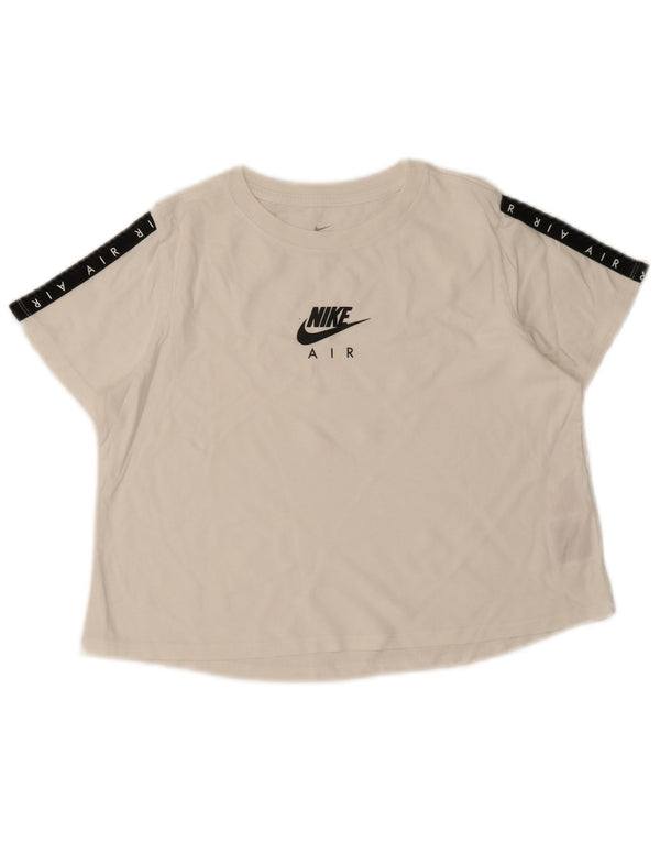 Nike piger grafisk t-shirt top 13-14 år XL Off White Colourblock Bomuld