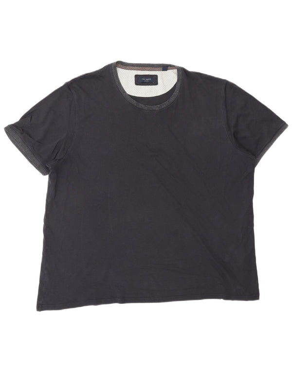 TED BAKER Herre T-Shirt Top 2XL Marineblå Bomuld