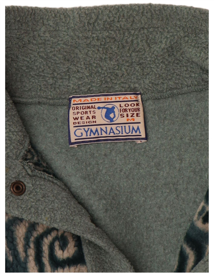 Gymnasium Herre Button Neck Fleece Jumper Medium Grøn Geometrisk Polyester