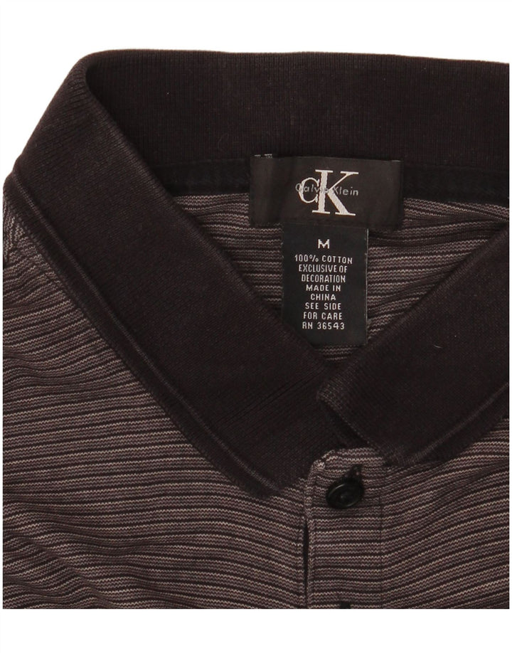 CALVIN KLEIN Poloskjorte til mænd mellemgrå nålestribet bomuld