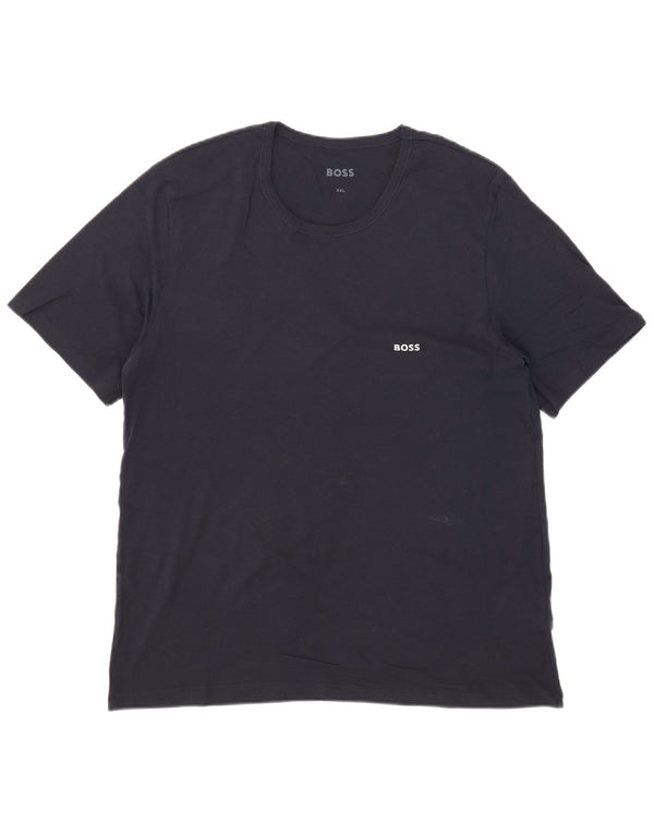 Hugo Boss Herre T-Shirt Top 2XL Marineblå Bomuld