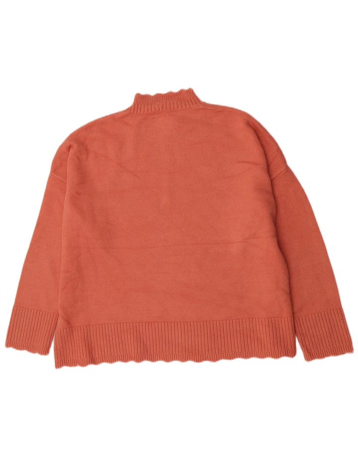 Oasis Dame Turtle Neck Jumper Sweater UK 16 Large Orange Viscose