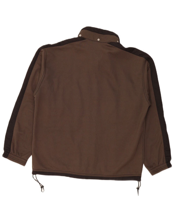 Diadora Mens Tracksuit Top Jacket UK 40 Medium Khaki Colourblock Polyester