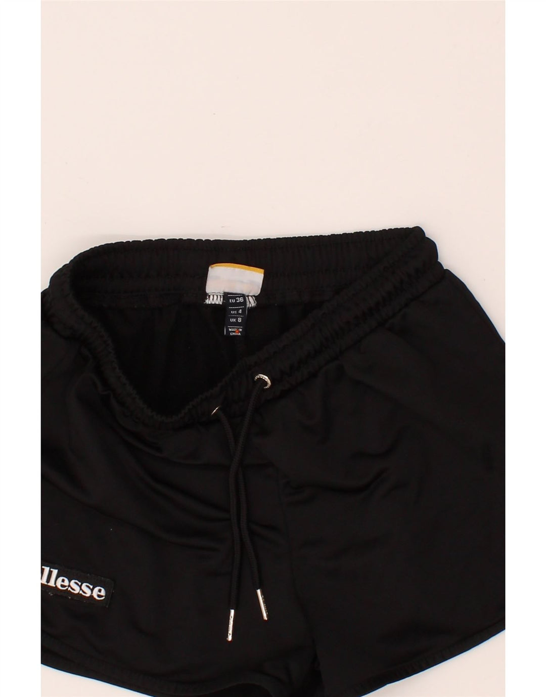 ELLESSE Womens Sport Shorts UK 8 Small Black Polyester Vintage Ellesse and Second-Hand Ellesse from Messina Hembry 