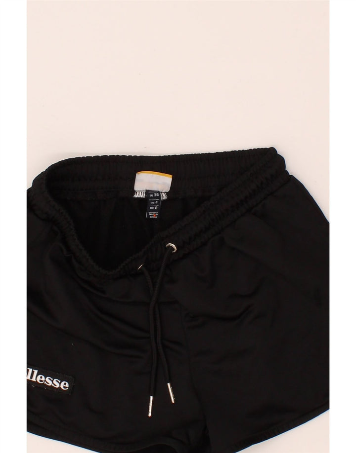 ELLESSE Womens Sport Shorts UK 8 Small Black Polyester Vintage Ellesse and Second-Hand Ellesse from Messina Hembry 