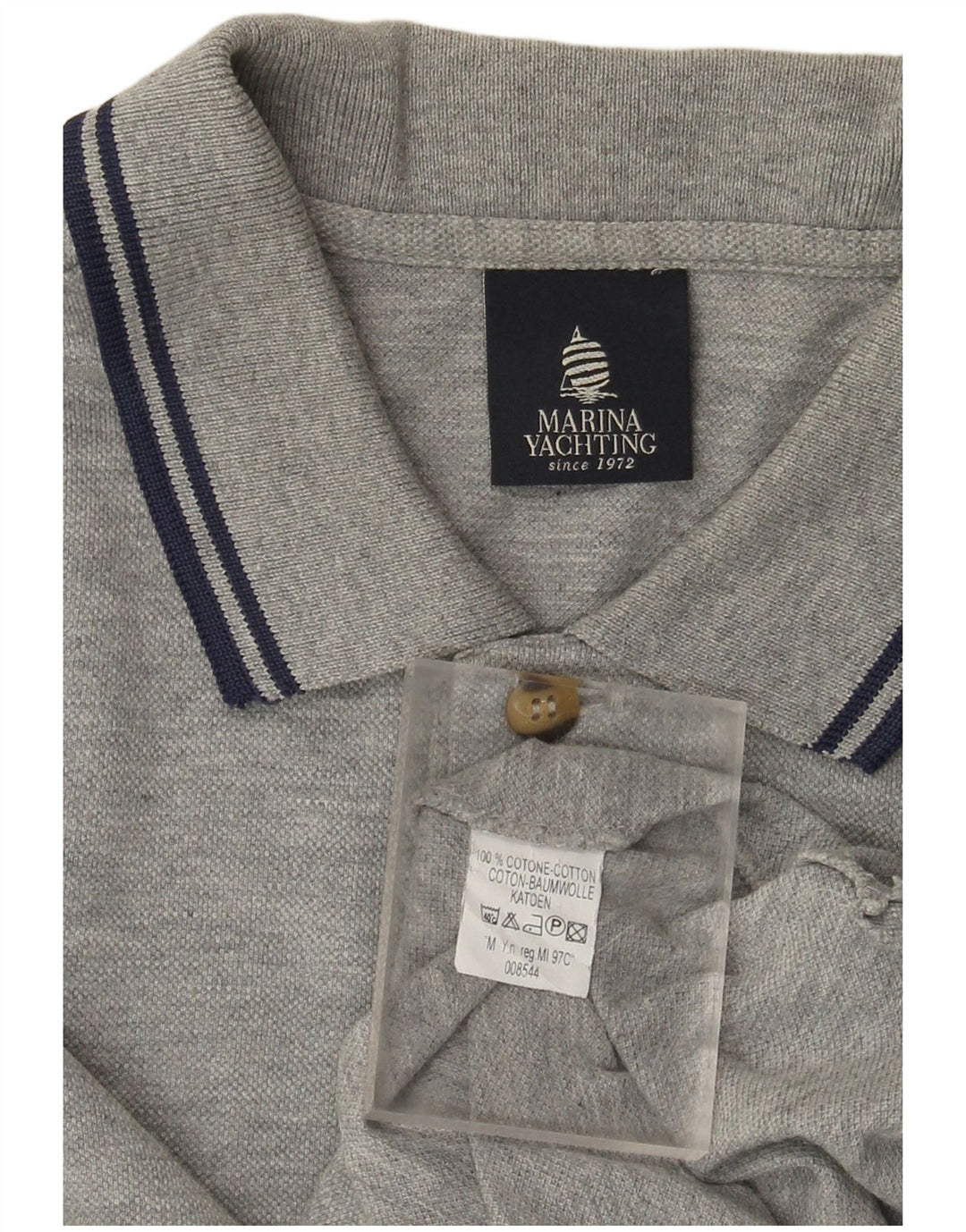 Marina Yachting Herre grafisk polo shirt mellemgrå bomuld