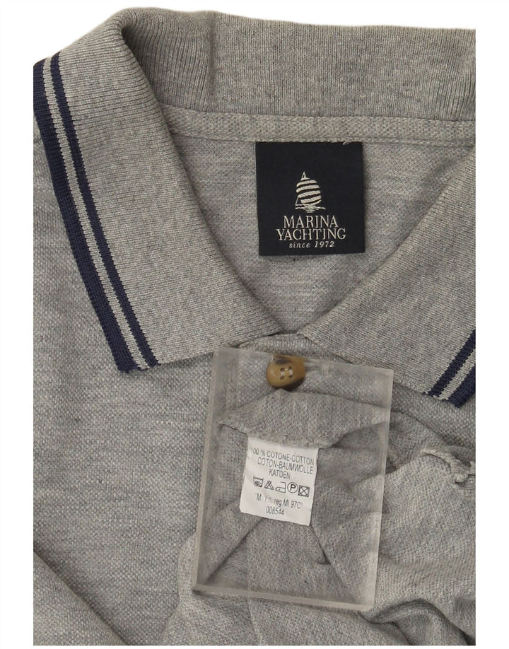 Marina Yachting Herre grafisk polo shirt mellemgrå bomuld