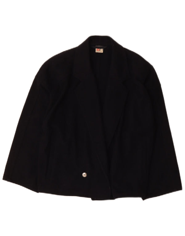 Belfe & Womens Oversized 3/4 Sleeve Blazer Jacket IT 42 Medium Navy Blue