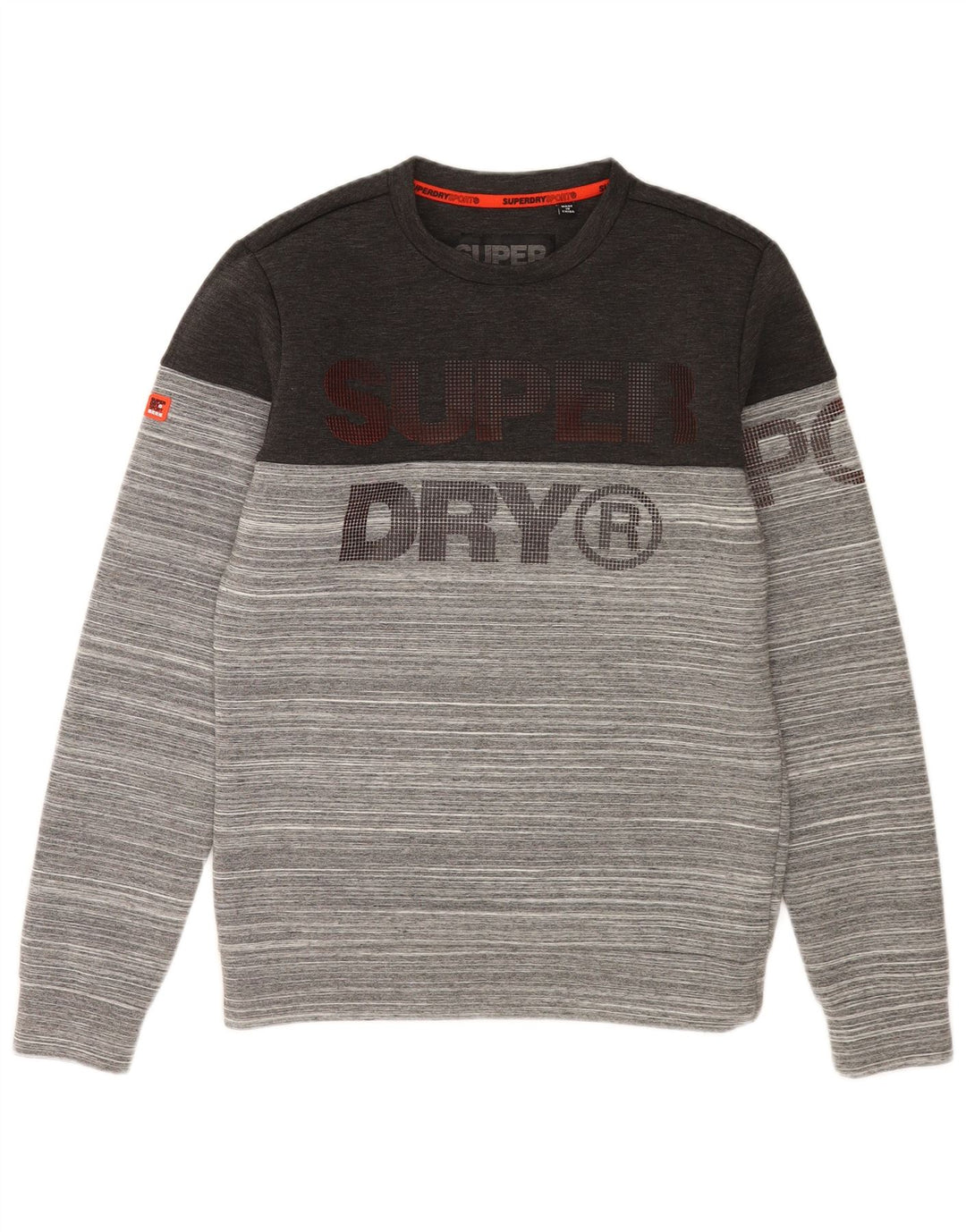 Superdry grafisk sweatshirt til mænd, lille grå stribet polyester