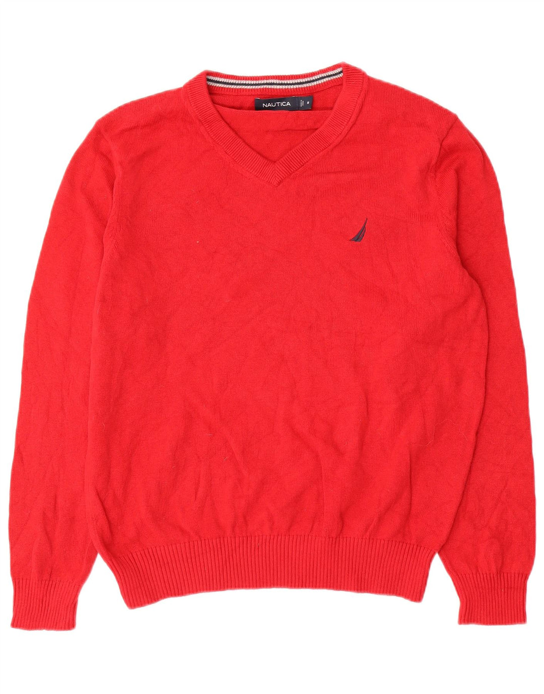 Nautica Herre V-hals sweater Medium Rød Bomuld
