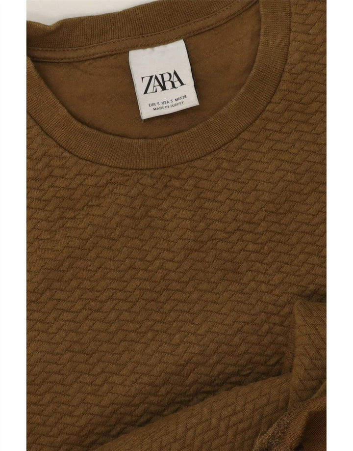 Zara Herre Sweatshirt Jumper Small Khaki