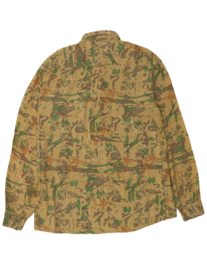 Ozon Herre abstrakt mønster skjorte medium gul viskose