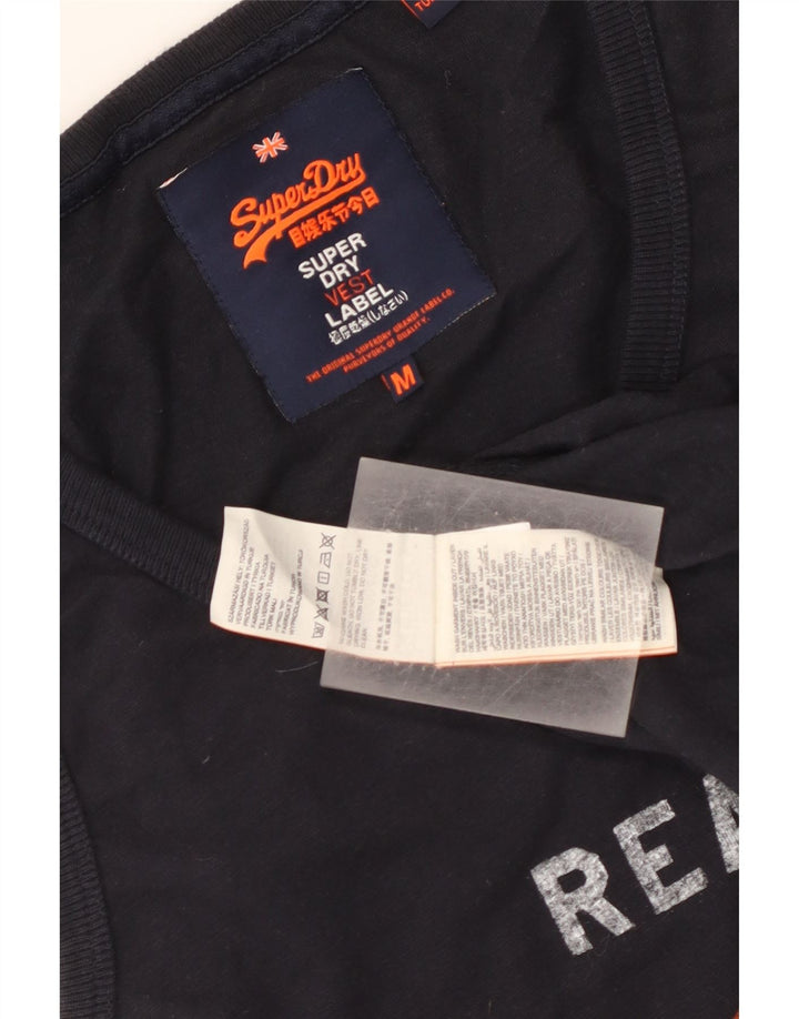 Superdry Herre grafisk vest Top Medium Marineblå Bomuld