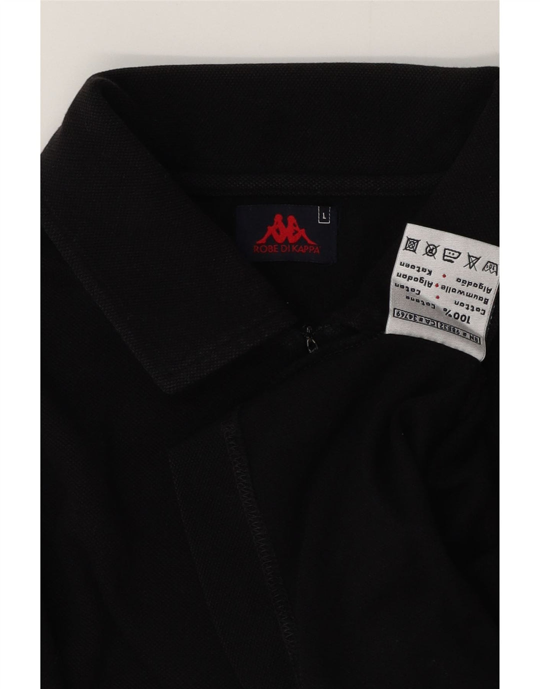 Kappa herre poloshirt stor sort bomuld