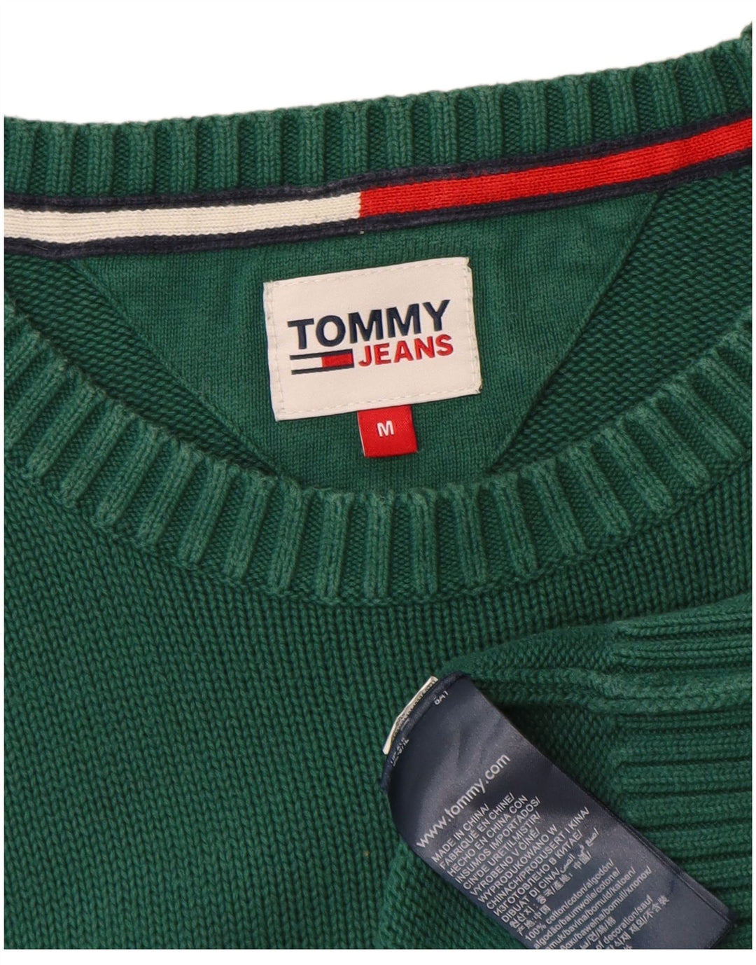 TOMMY HILFIGER sweater med rund hals til mænd mellemgrøn bomuld