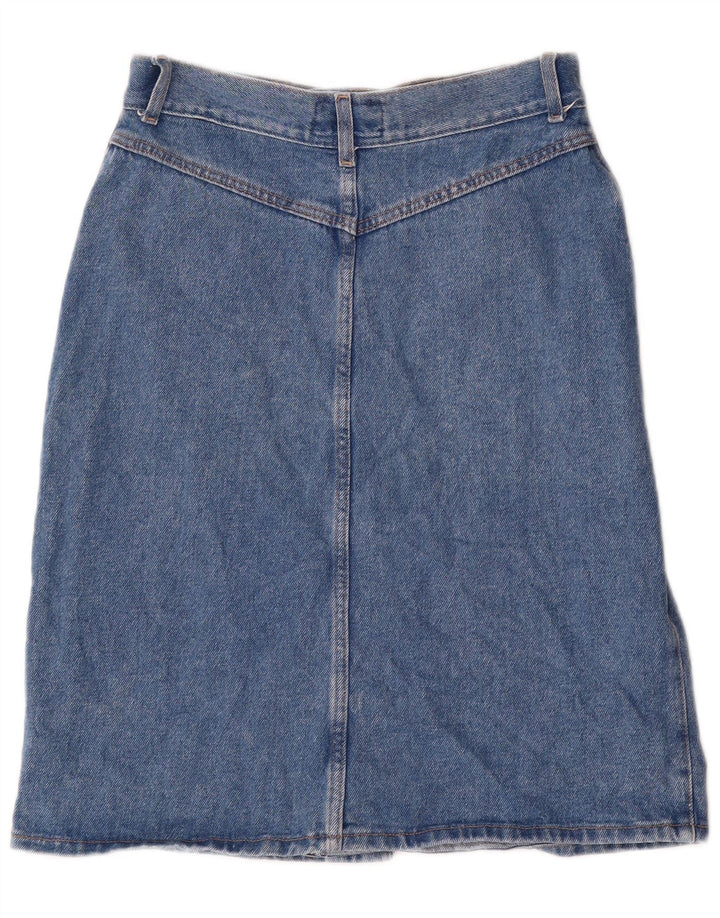 VINTAGE Dame Denim Nederdel IT 42 Medium W30 Blå Bomuld