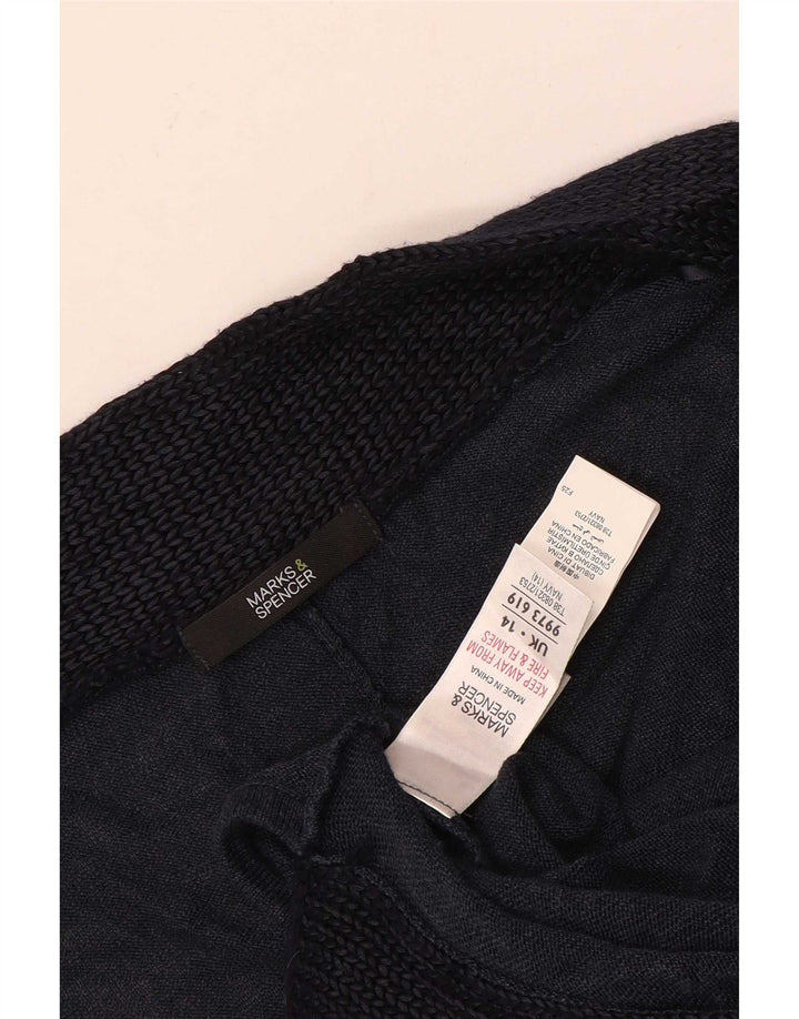 Marks & Spencer Dame Poncho Jumper UK 14 Medium Navy Blue Colourblock