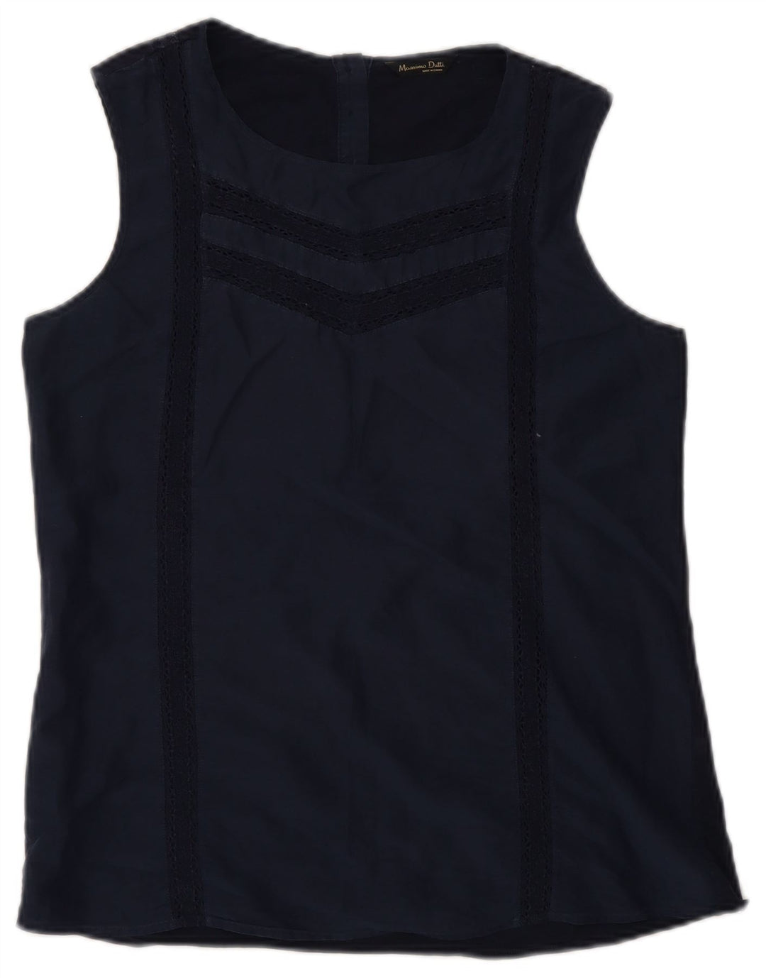 Massimo Dutti Dame Vest Top UK 12 Medium Navy Blue
