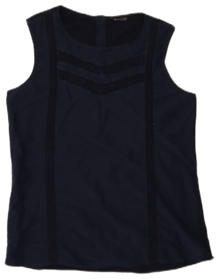 Massimo Dutti Dame Vest Top UK 12 Medium Navy Blue