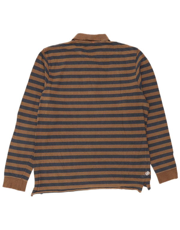 Sun68 Langærmet herre poloshirt 2XL brun stribet bomuld