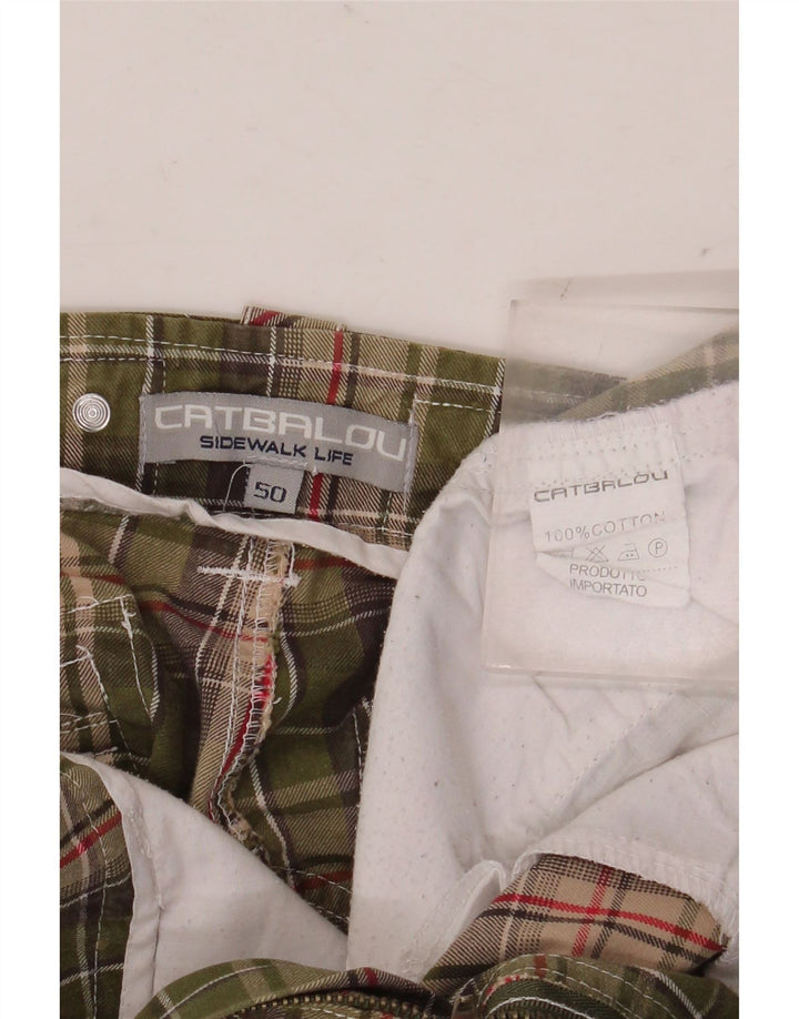 Catbalou Herre Cargo Shorts IT 50 Large W38 Khaki Ternet Bomuld