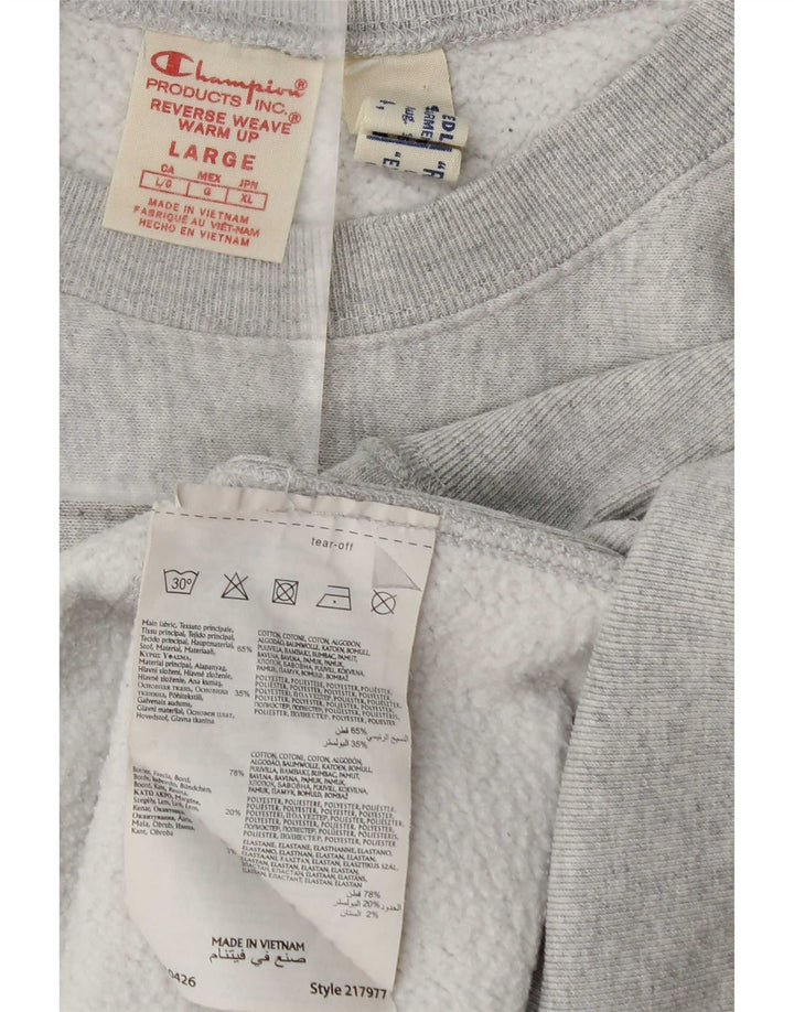 Champion Herre Sweatshirt Jumper Large Grå Bomuld