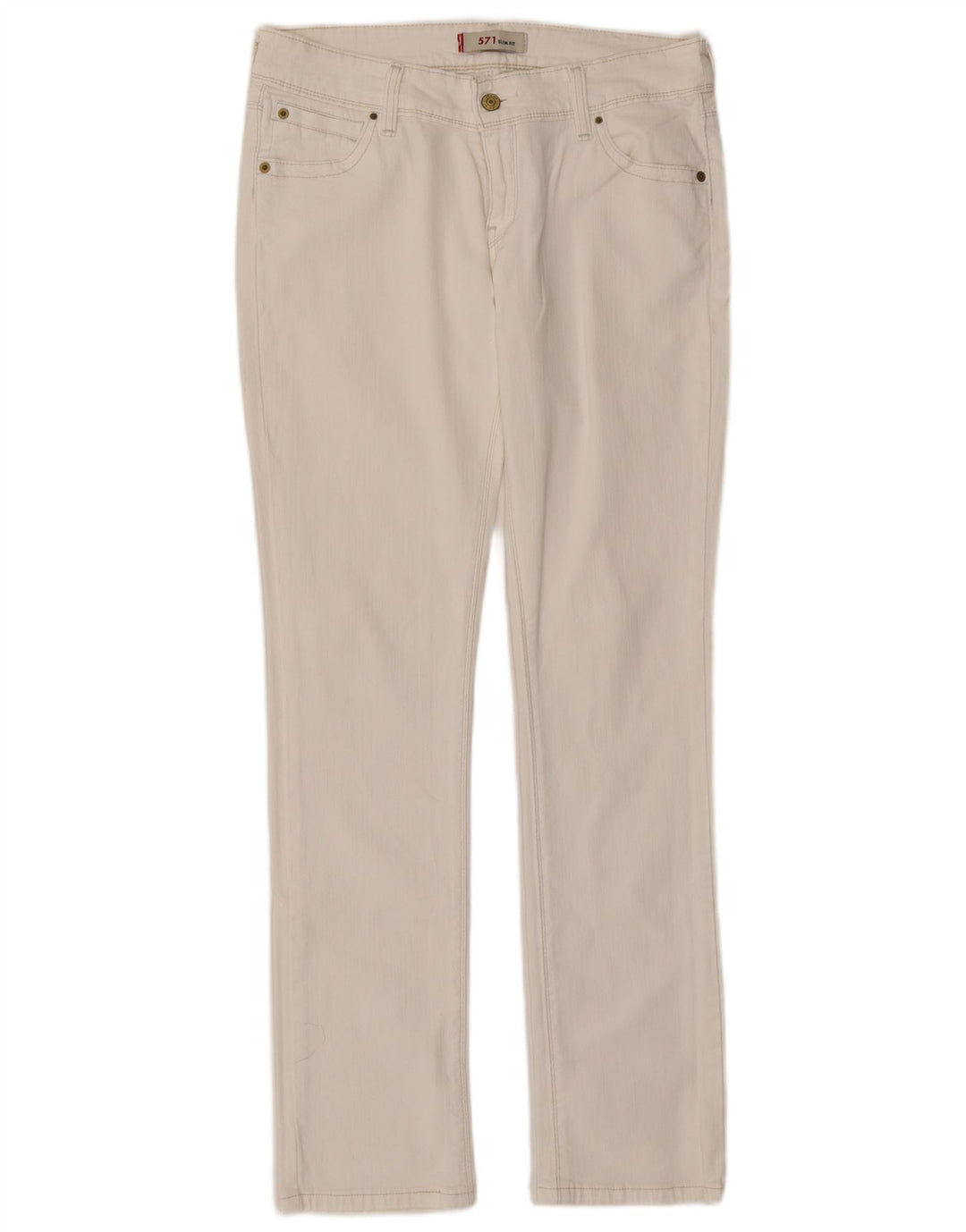 Levi's Womens 571 Slim Jeans W30 L32 Hvid