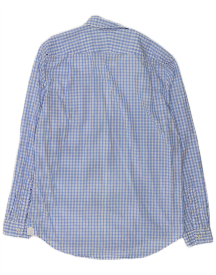 Lacoste Herre Regular Fit skjorte størrelse 40 Medium Blue Gingham Cotton