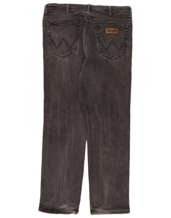 Wrangler Herre Texas Stretch Straight Jeans W38 L32 Grå Bomuld