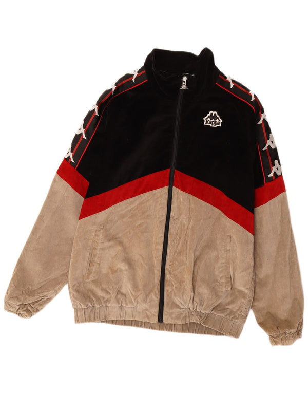 Kappa Herre Graphic Bomber Jacket UK 38 Medium Sort Colourblock Bomuld