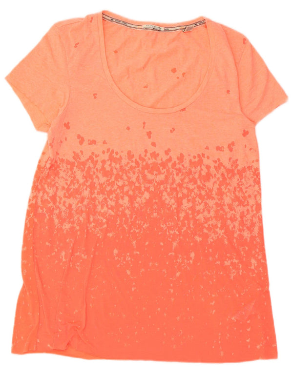 Maison Scotch Dame T-Shirt Top UK 10 Lille Orange Bomuld