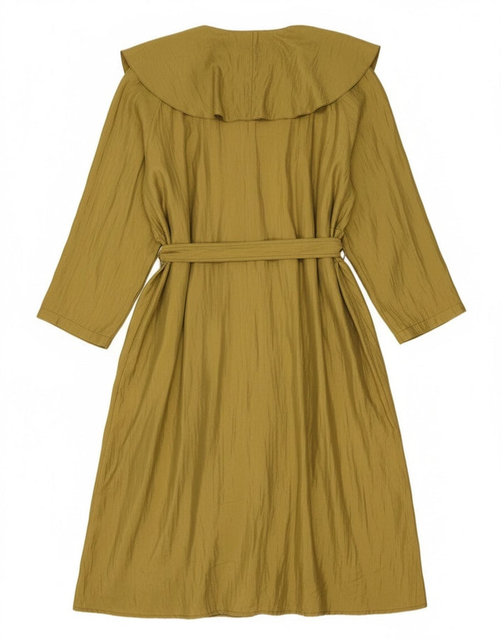 Vintage oversize overfrakke til kvinder UK 14 Medium Khaki Polyester