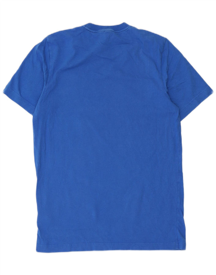 Adidas Grafisk T-shirt top mellemblå bomuld til mænd