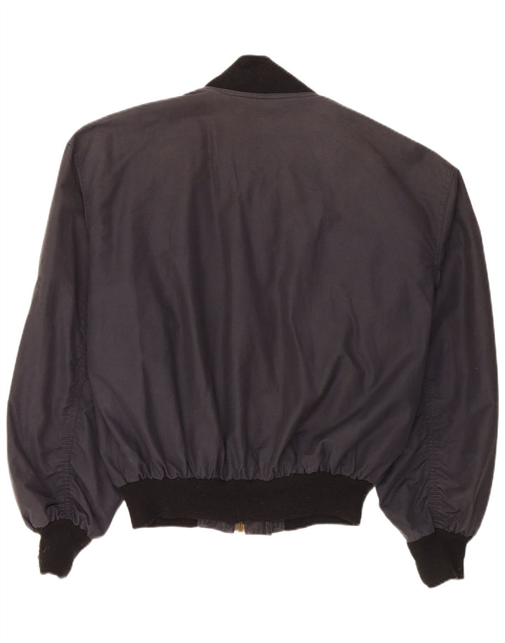 Quarry Herre Loose Fit Bomber Jacket UK 36 Small Black Bomuld