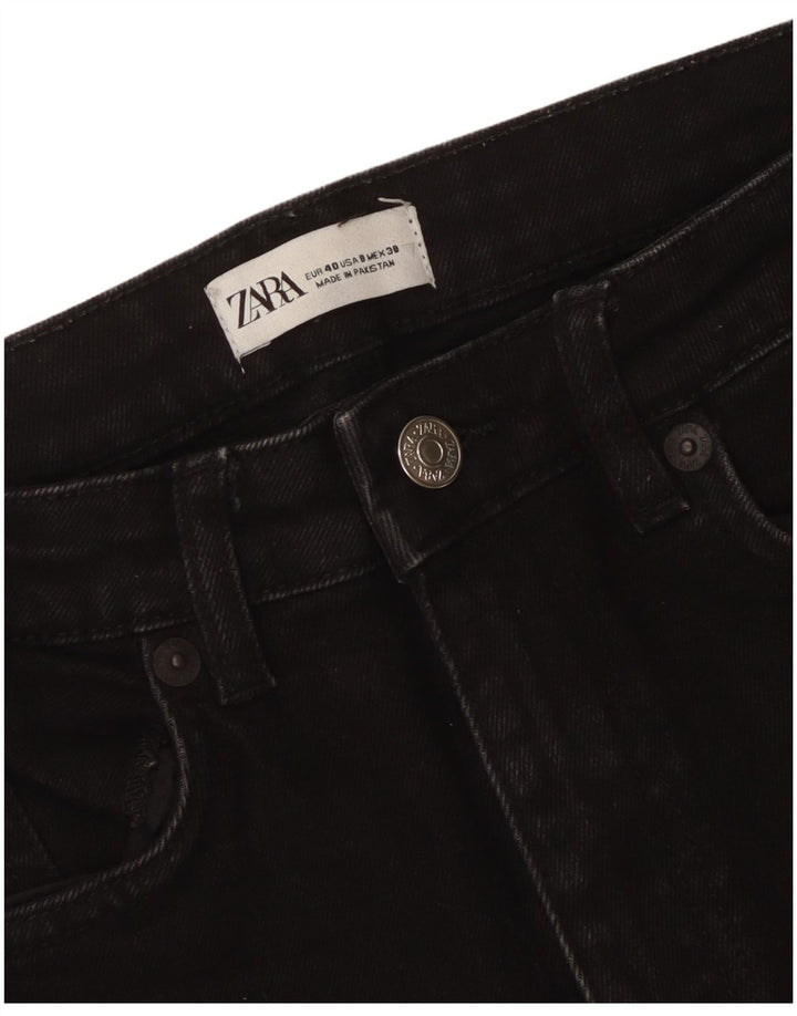 Zara Womens High Waist Cropped Jeans EU 40 Medium W30 L25 Black