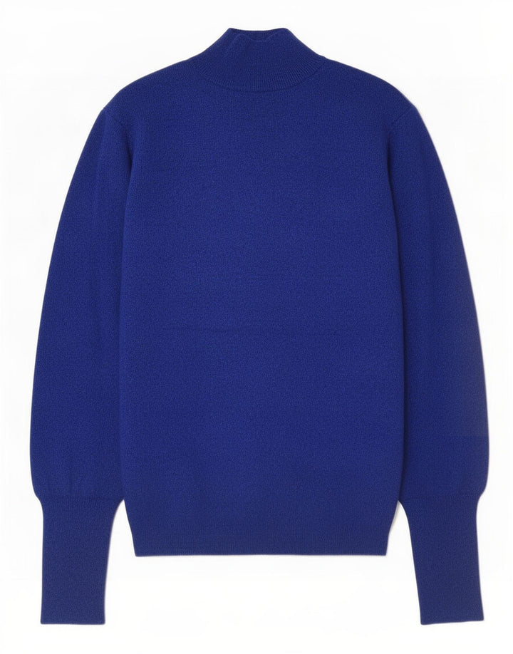 Marks & Spencer Dame Crop Turtle Neck Jumper Sweater UK 12 Medium Blue
