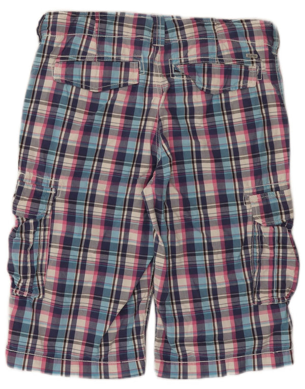 Scotch & Soda Boys Cargo Shorts 15-16 år W30 Flerfarvet Plaid Bomuld
