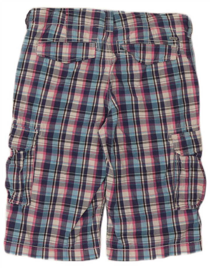 Scotch & Soda Boys Cargo Shorts 15-16 år W30 Flerfarvet Plaid Bomuld