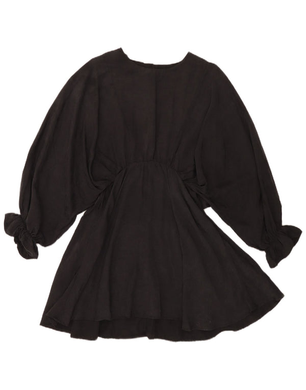 Zara Dame Langærmet Swing Dress UK 10 Small Grey Lyocell