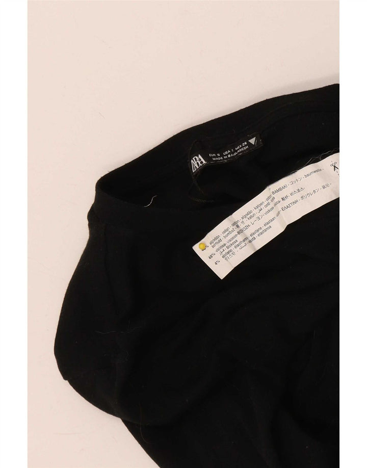 Zara Womens Bodysuit UK 8 Small Black Bomuld