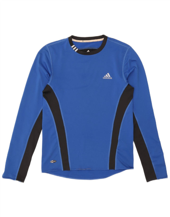 Adidas Herre Climacool Top Langærmet Lille Blå Colourblock Polyester