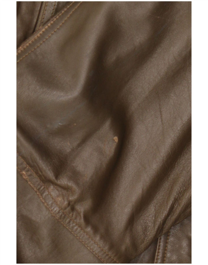 Vintage herre læderjakke IT 52 XL Khaki