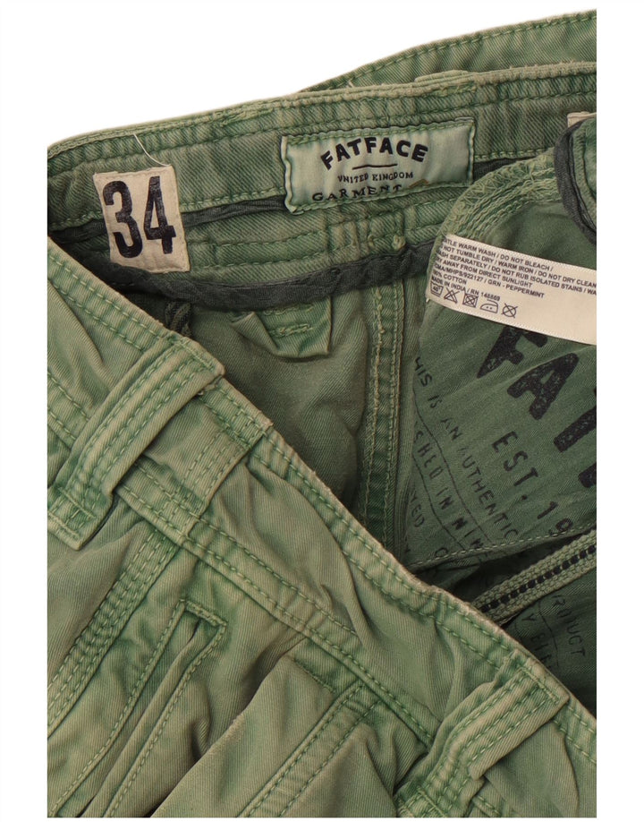 FAT FACE Herre Chino Shorts W34 Large Green Bomuld