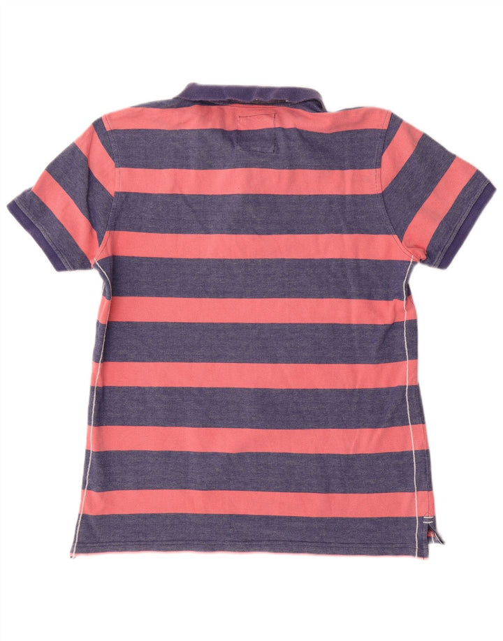 Besætningstøj Herre poloshirt Medium marineblå stribet bomuld