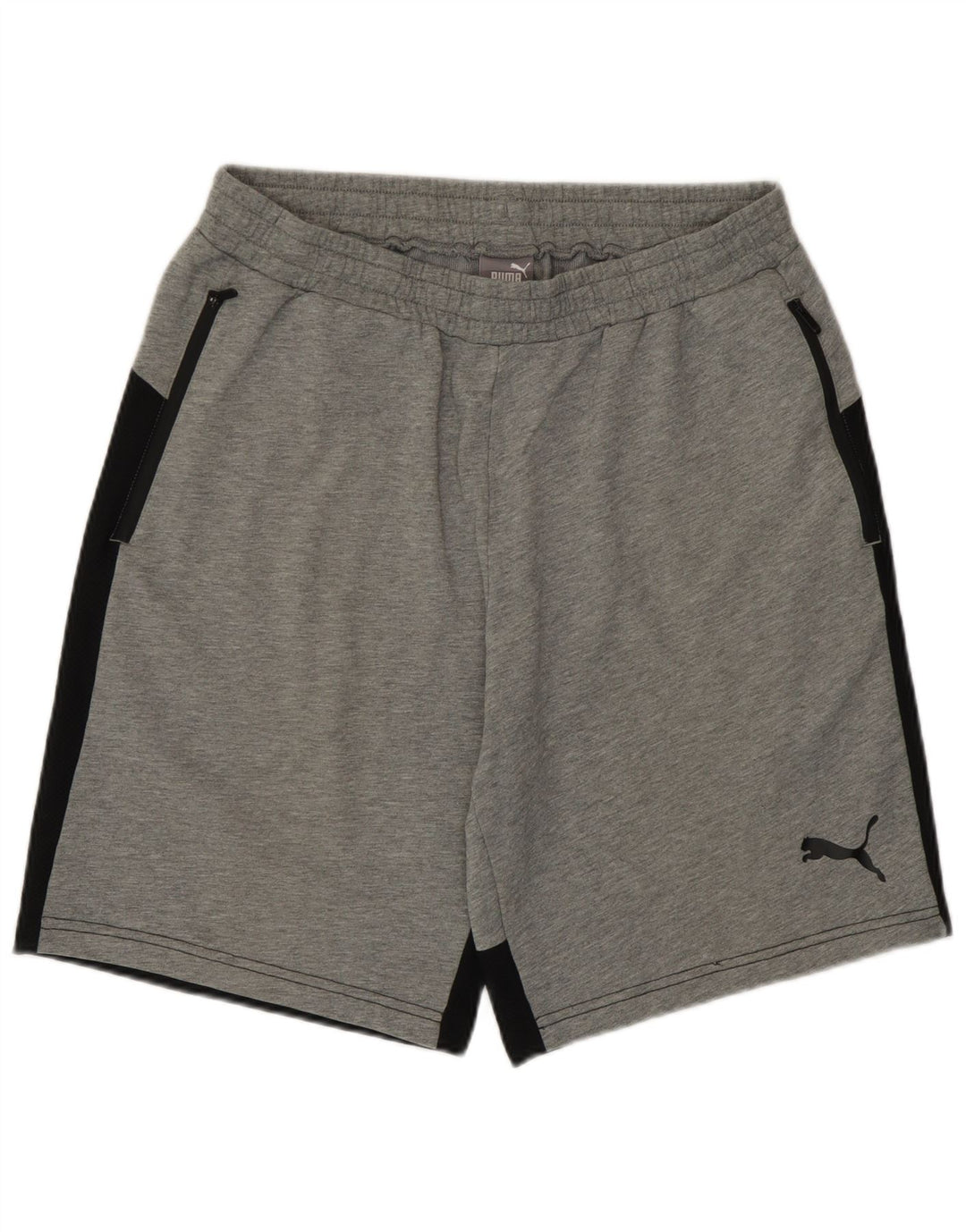 Puma Sportshorts til mænd, store grå farveblokke bomuld