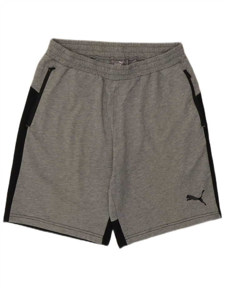 Puma Sportshorts til mænd, store grå farveblokke bomuld