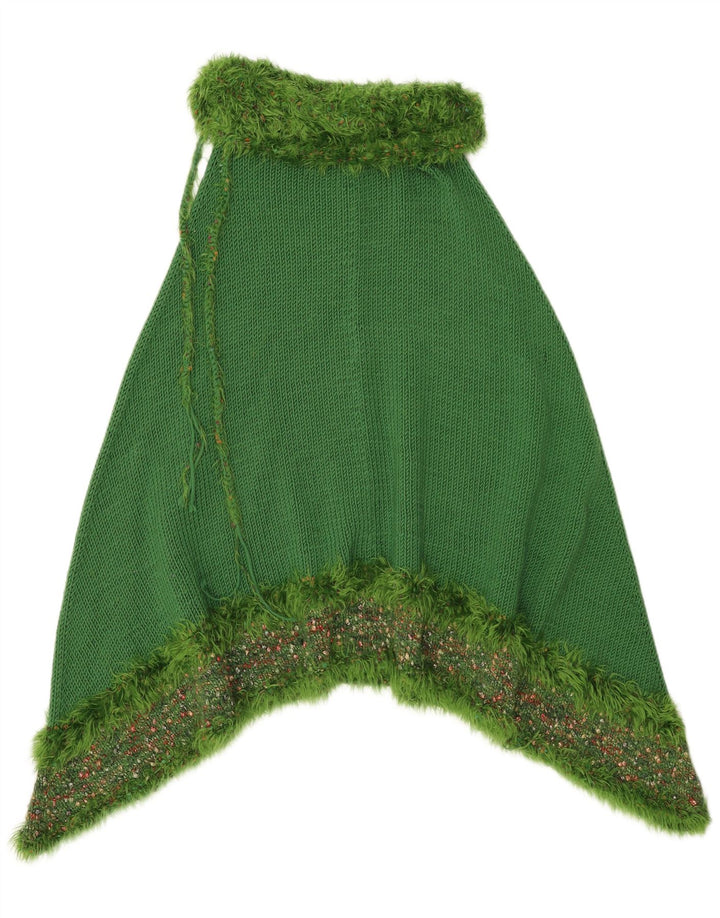 Vintage ponchotrøje til kvinder One Size Grøn