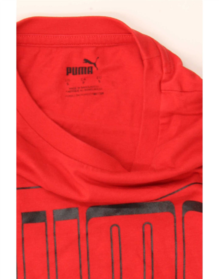 Puma Graphic T-Shirt Top UK 10 Lille Rød