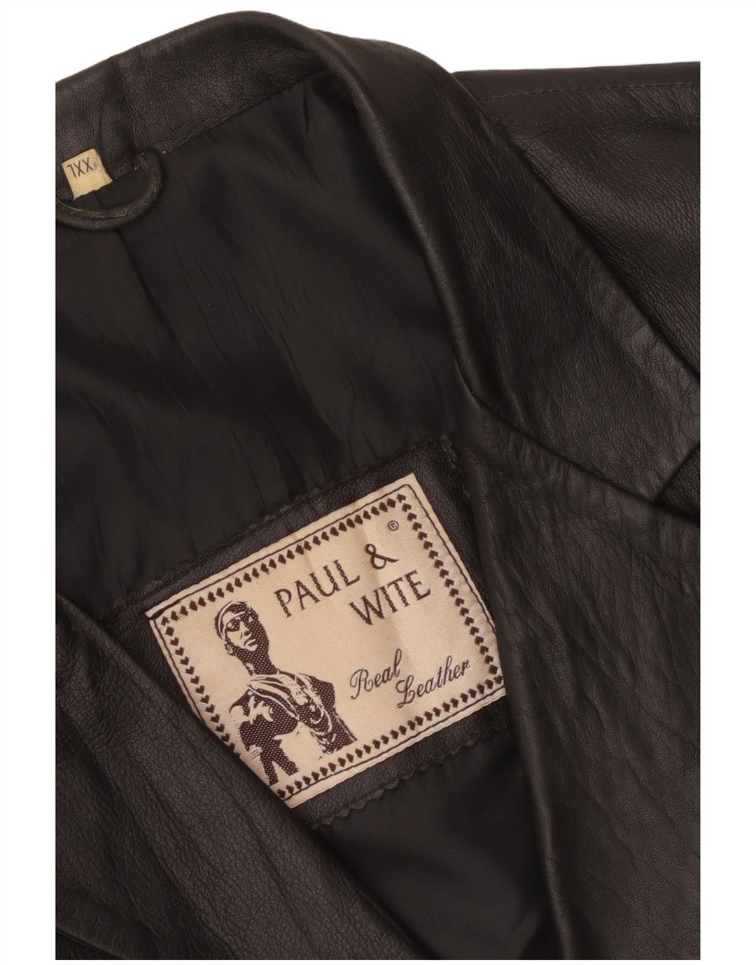 Paul & Wite Herre Læderjakke UK 44 2XL Sort Læder